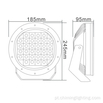 7 polegadas de 180W LUZES DE NEPETA LED DRL ROUNTE OFFRONADO Direção de luz para caminhão SUV 4WD Luzes offroad